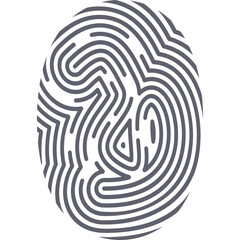 Gray fingerprint pattern on a white background graphic design of a unique fingerprint identity symbol