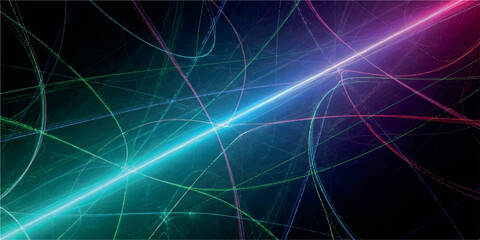 Naklejka premium Abstract light trails background colorful glowing lines modern design for presentations