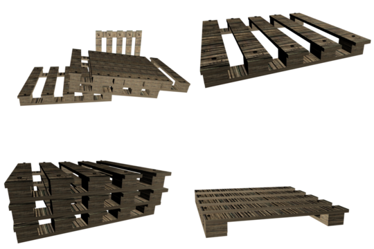 set of wooden pallets