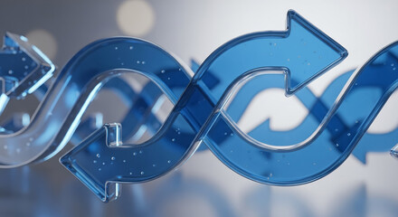 Continual process cycle flowing feedback blue arrows