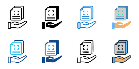 Whitepapers icon set multiple style collection 
