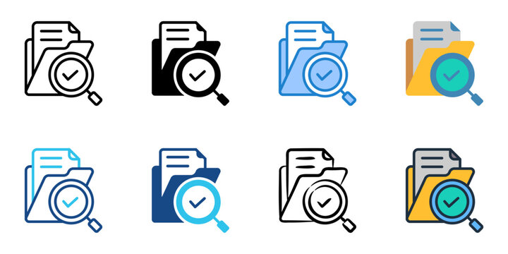 Case studies icon set multiple style collection 
