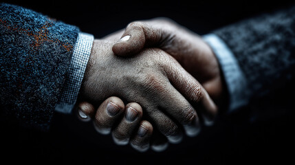 Professional handshake in business environment symbolizing collaboration and joint success