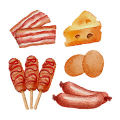 collection of breakfast