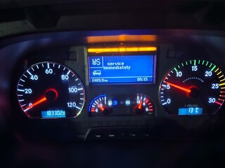 speedometer on the road