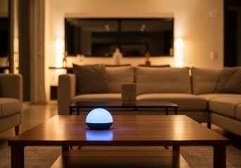 Modern luxury living room design with a fireplace, sofa, and furniture set in a bright indoor apartment or house