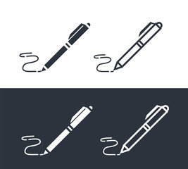 Pen, write line icon, outline vector sign, linear style pictogram isolated on white. Symbol, logo illustration. Editable stroke. Pixel perfect