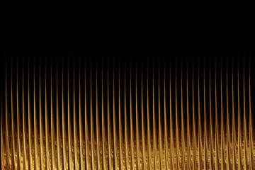 Illustration of a striking black and gold gradient background with vertical lines creates a...