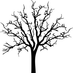 Dry Tree Silhouette Illustration