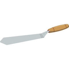 Spatula With Wooden Handle Isolated On White Background For Grilling And Cooking