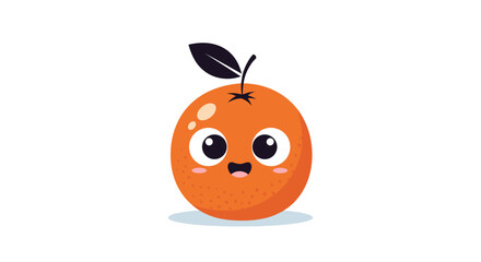 Cute cartoon orange character with big eyes and a happy expression.