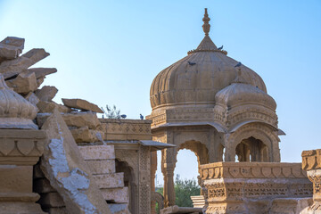 Royal cenotaphs at Badabagh near Jaisalmer India. These were constructed by the Kings of Jaisalmer...