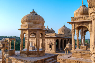 Royal cenotaphs at Badabagh near Jaisalmer India. These were constructed by the Kings of Jaisalmer...