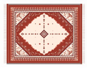 Flat prayer rug vector isolated on white background