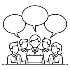 business people with speech bubbles