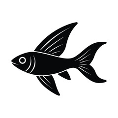 Flying Fish Icon Vector Illustration