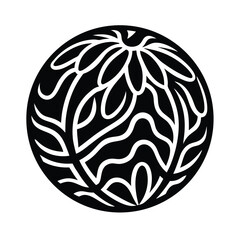 Seaweed Ball Icon Vector Illustration