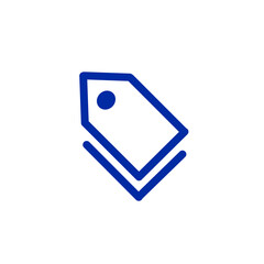 Tag icon in simple outline style for sale and product label design／セールや商品ラベルデザインに使えるシンプルなタグアイコン	