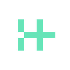 Letter H plus medical modern minimalist logo design