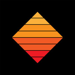 vector illustration retro color, easter theme, bright color, black background