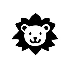 Lion Face Silhouette Illustration / ライオンの顔のシルエットイラスト