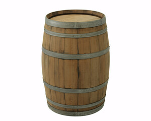 Obraz premium Discover this authentic, rustic wooden barrel, perfect for wine cellars, breweries, or unique decor elements, evoking tradition and quality.