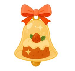 Illustration of Christmas Pudding Bell Ornament