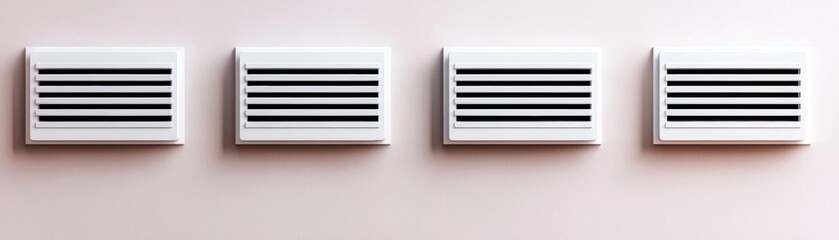Minimalist HVAC vents with integrated smart controls, ensuring climate efficiency without aesthetic disruption