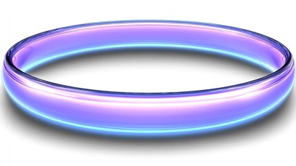 Futuristic Neon Ring with Vibrant Purple and Blue Light Effects on a Dark Background for Modern Designs