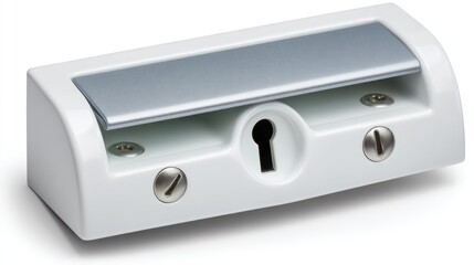 Modern White Locking Mechanism for Security Applications and Home Safety with Keyhole for Easy Access Control