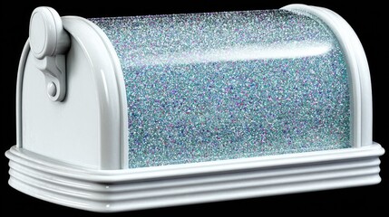 White Glittering Box with Sparkling Lid Ideal for Crafts and Decorative Storage Solutions