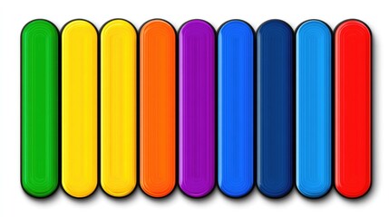 Colorful and Vibrant Horizontal Stripes on White Background for Creative Design and Decoration Purposes