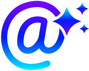 Fototapeta premium Modern Gradient At Sign Icon with Magic Sparkle Effect