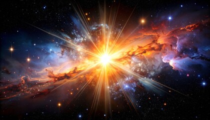 Naklejka premium Illustration of a bright galaxy explosion 