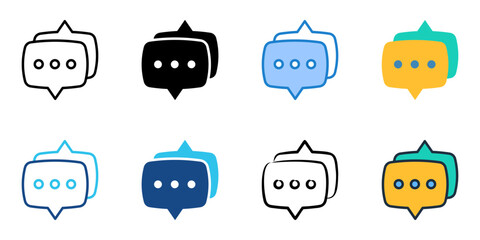 Comments icon set multiple style collection 
