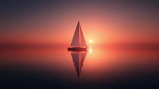 Sailboat Sailing on Calm Sea