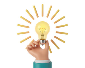 Brilliant idea ignites innovation, a hand holding a glowing lightbulb symbolizing creativity and new beginnings, inspiring bright solutions