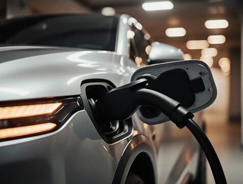 electric vans charging at a modern station for sustainable logistics and transportation | mobility, sustainability, transport, logistics, future theme - Powered by Adobe