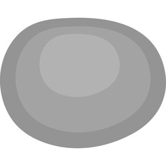 Abstract Grey Oval Shape with Concentric Circles and Subtle Gradient on Transparent Background Simple Minimalist Design Element