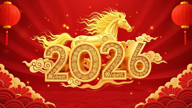 Background of the 2026 Horse themed New Year