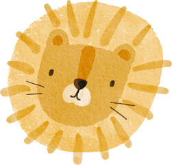 Naklejka premium Watercolor safari animals cute illustration. Hand Drawn African wild animals character design