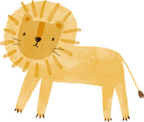 Naklejka na ściany i meble Watercolor safari animals cute illustration. Hand Drawn African wild animals character design