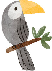 Fototapeta premium Watercolor safari animals cute illustration. Hand Drawn African wild animals character design.