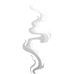 Stylized Pixel Art Smoke Cloud Rising Upwards On Transparent Background With White Gray Hues