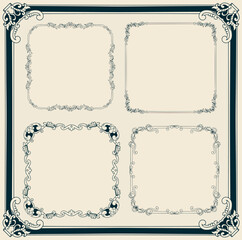 vintage frame ornament design with classic carvings