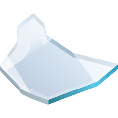 Abstract Light Blue Geometric Shape with Sharp Edges on Transparent Background