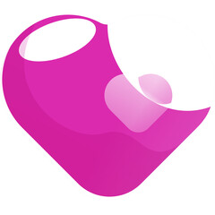 Abstract Magenta Swirl Shape With Subtle Gradient Overlay On Transparent Background Minimalist Modern Design Element For Branding And Graphic Arts