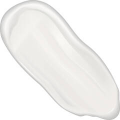 Cosmetic cream swatch, skincare product White cosmetic cream texture. Lotion smear isolated on white background. Beauty face skincare product swatch. BB cream smudge stroke cosmetic skin care