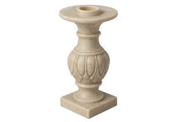 Ornate marble candlestick holder with classic carving
