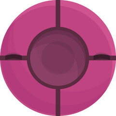 Abstract Pink And Purple Circular Geometric Shape With Concentric Circles and Four Quadrant Divisions on Transparent Background